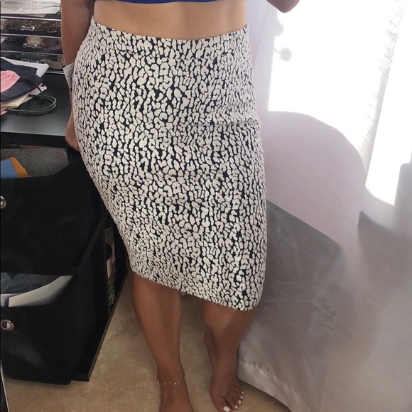 NWT Michael Kors True Navy Basics Midi Skirt - Picture 2 of 4